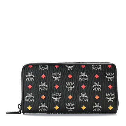 MCM Skyoptic Visetos Zip Around Wallet Spectrum Diamond Black 1 of 9