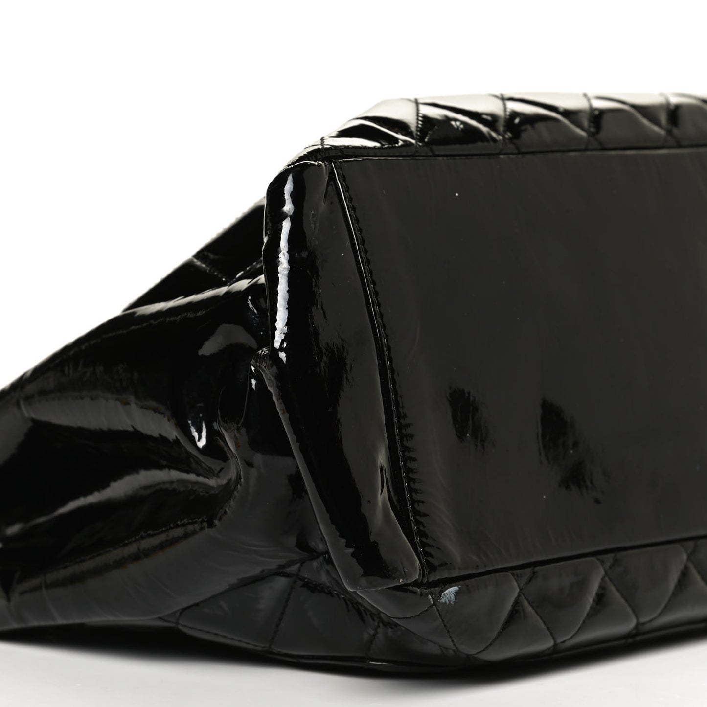 Patent Quilted Grand Shopping Tote GST Black
