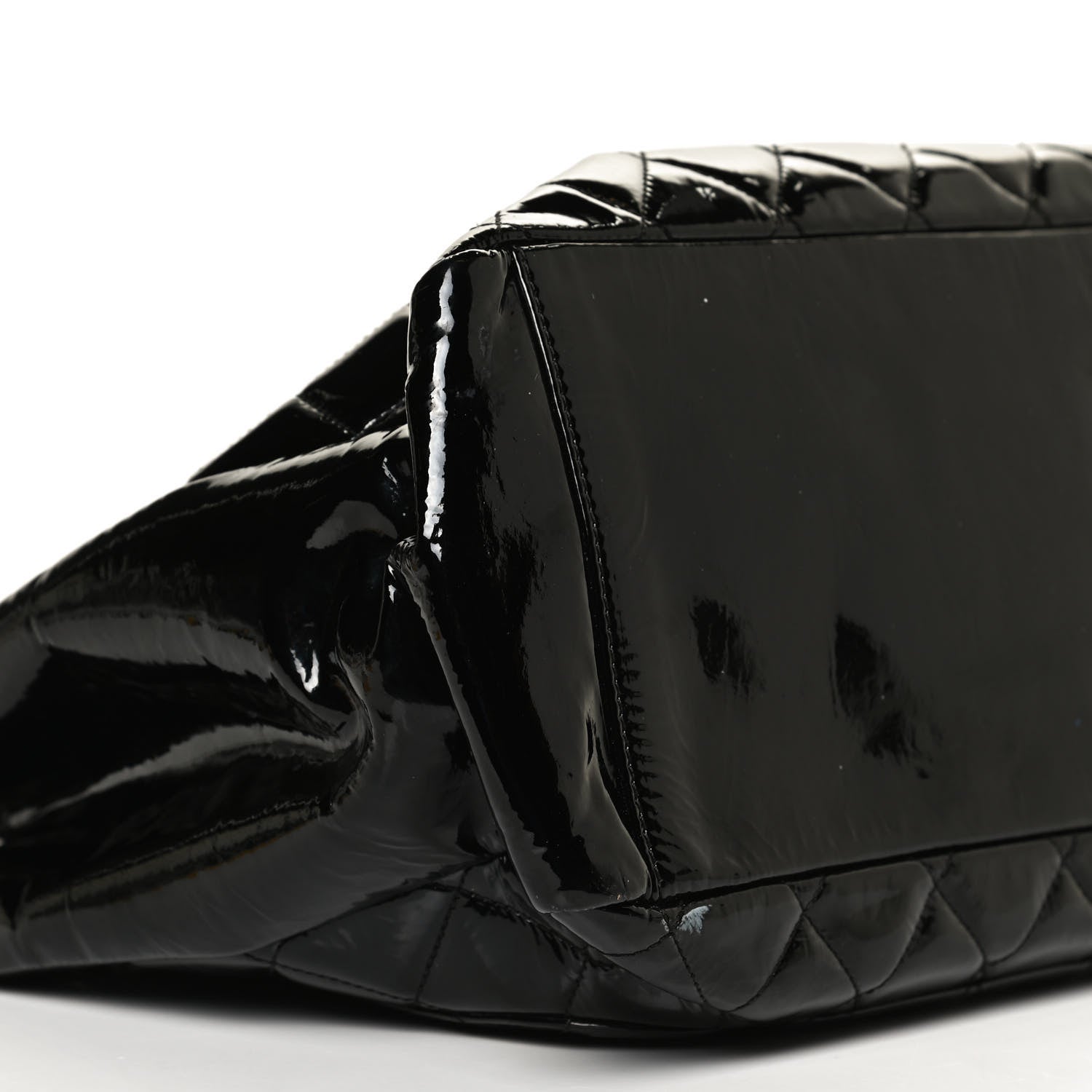 Chanel Patent Quilted Grand Shopping Tote GST Black 9 of 10