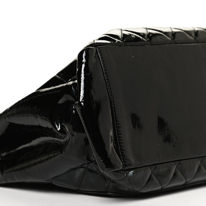 Chanel Patent Quilted Grand Shopping Tote GST Black 9 of 10