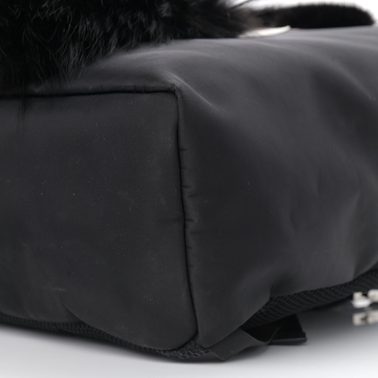 Fendi Nylon Vitello Century Mink Fox Goat Fur Studded Karlito Backpack Black Multicolor 11 of 17