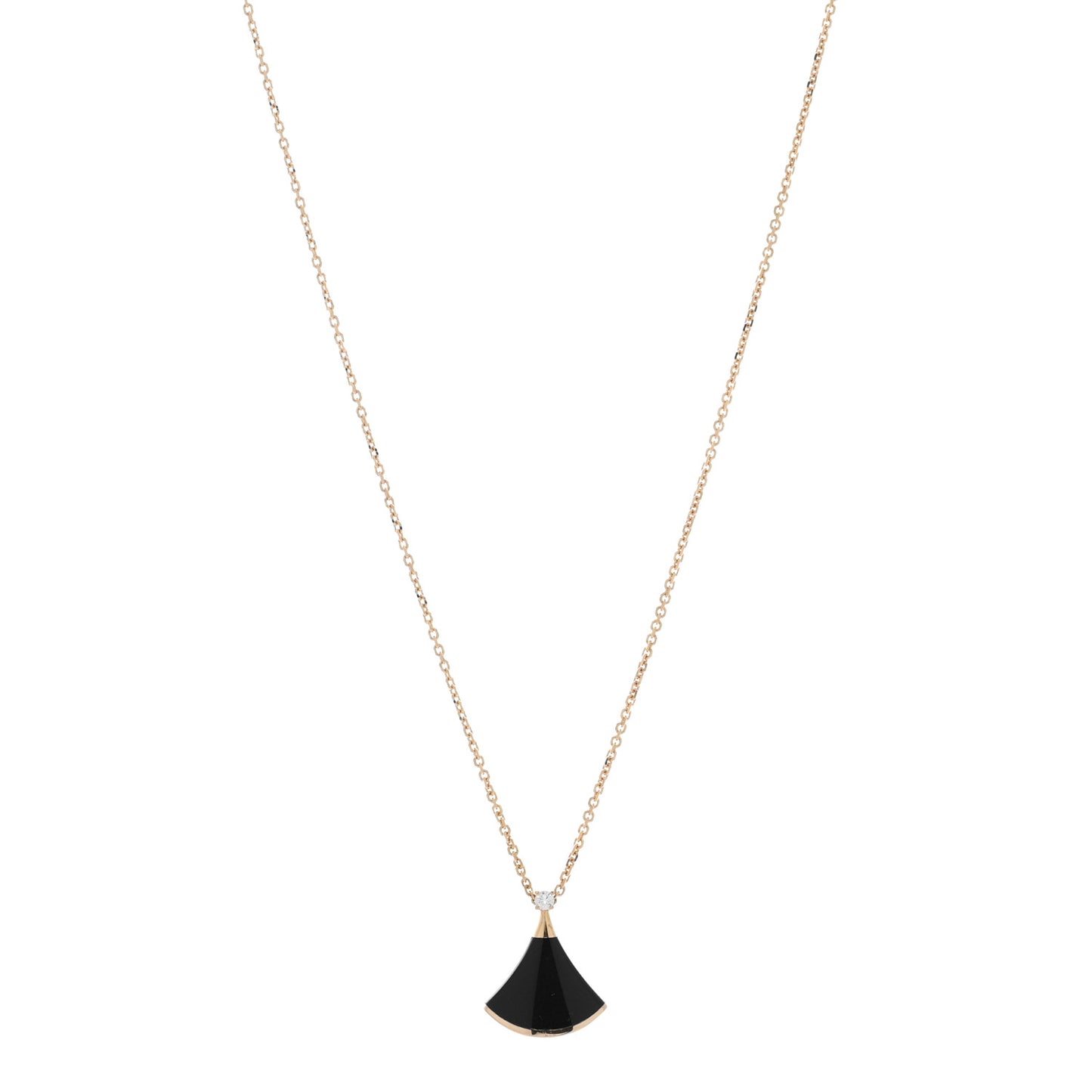 18K Rose Gold Diamond Black Onyx Divas' Dream Pendant Necklace