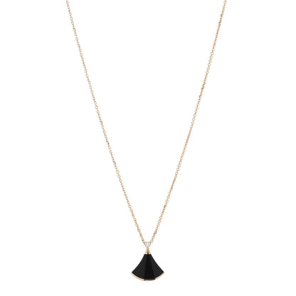 Bulgari 18K Rose Gold Diamond Black Onyx Divas' Dream Pendant Necklace 1 of 5