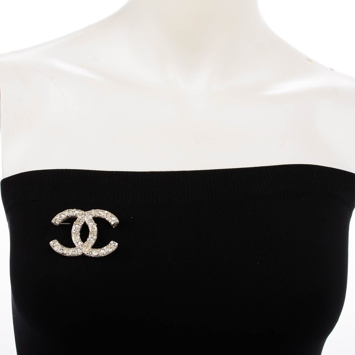 Crystal CC Brooch Silver