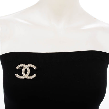 Chanel Crystal CC Brooch Silver 6 of 6