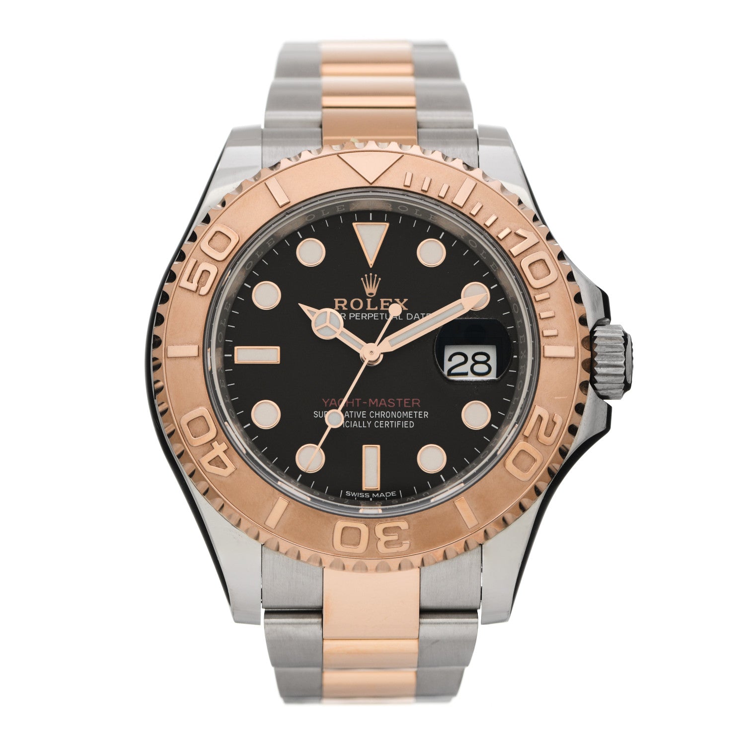 Rolex Stainless Steel 18K Everose Gold 40mm Yacht-Master Watch Black 116621 1 of 6