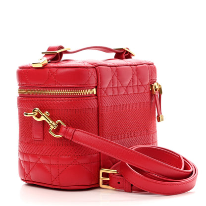 Christian Dior Lambskin Cannage Small Diortravel Vanity Case Red 3 of 9