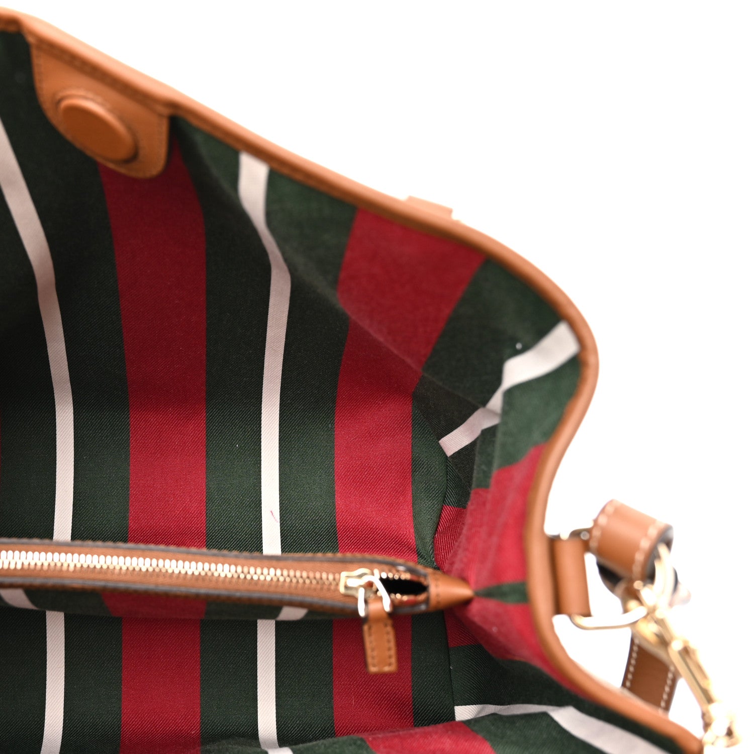 Gucci GG Supreme Monogram Medium Emblem Bucket Bag Beige Brown 5 of 10