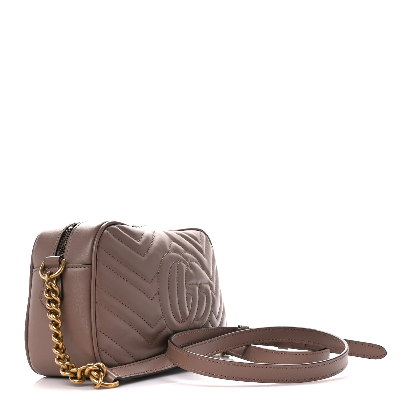 Calfskin Matelasse Small GG Marmont Chain Shoulder Bag Porcelain Rose