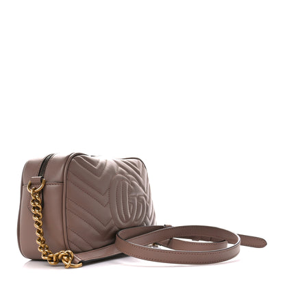 Gucci Calfskin Matelasse Small GG Marmont Chain Shoulder Bag Porcelain Rose 3 of 11