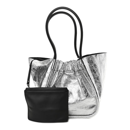 Proenza Schouler Metallic Calfskin Large Ruched Tote Silver 1 of 9