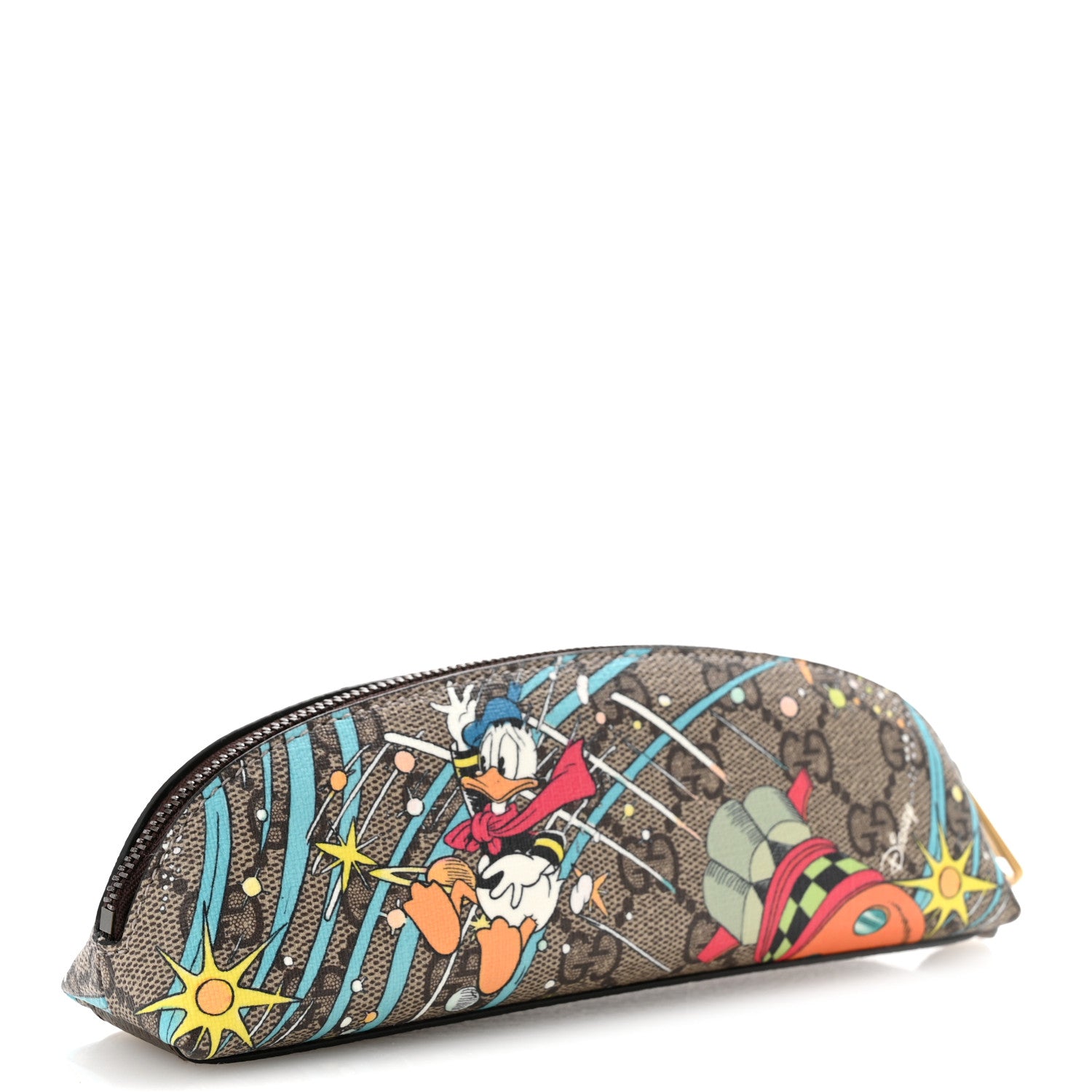Gucci X DISNEY GG Supreme Monogram Donald Duck Pencil Case Beige