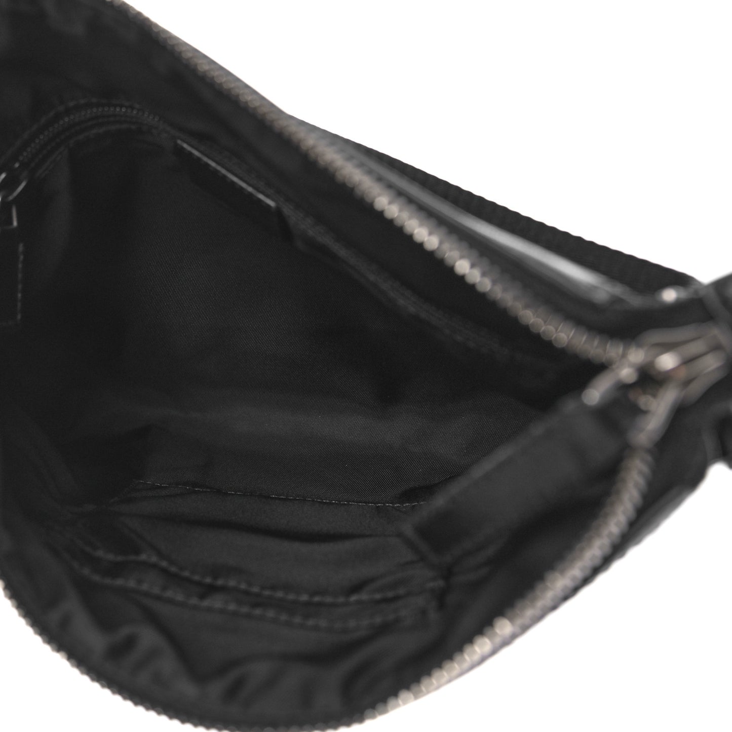 Techno Canvas Selleria Calfskin Web Small Flat Messenger Bag Black
