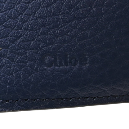 Chloe Grained Calfskin Alphabet Tri-Fold Deep Ocean 6 of 6