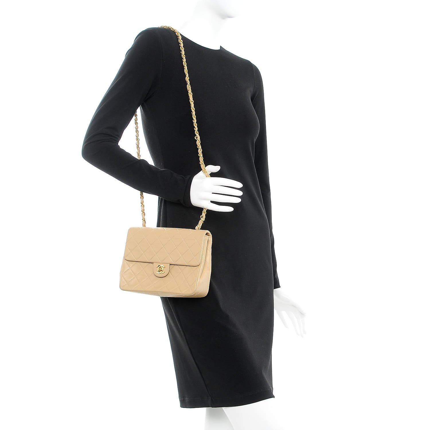 Chanel Lambskin Quilted Small Flap Beige 2 of 15
