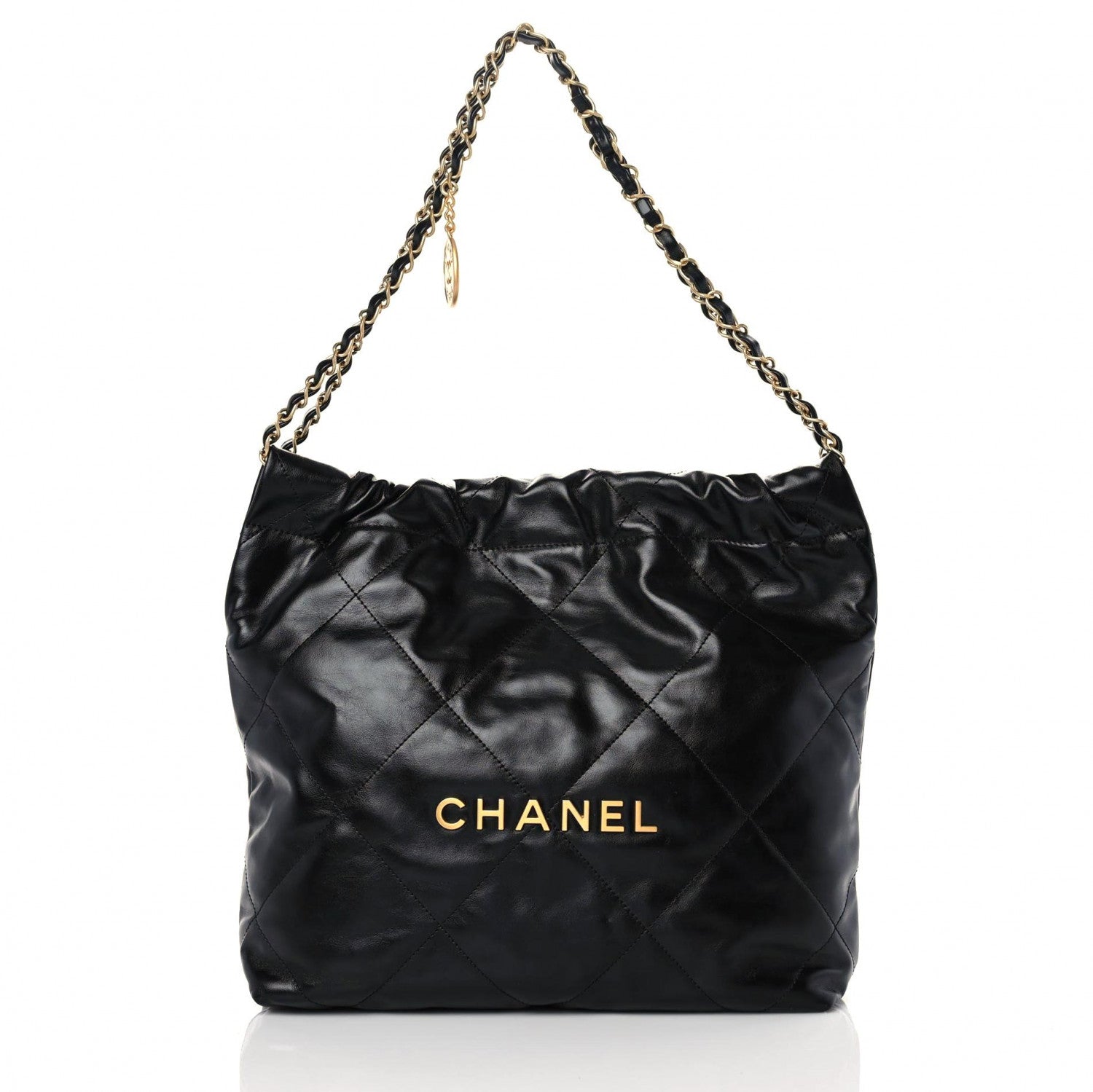 Chanel Shiny Calfskin Quilted Small Chanel 22 Black 3 of 11
