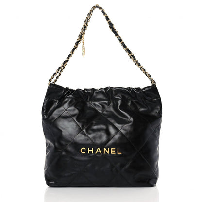 Chanel Shiny Calfskin Quilted Small Chanel 22 Black 3 of 11