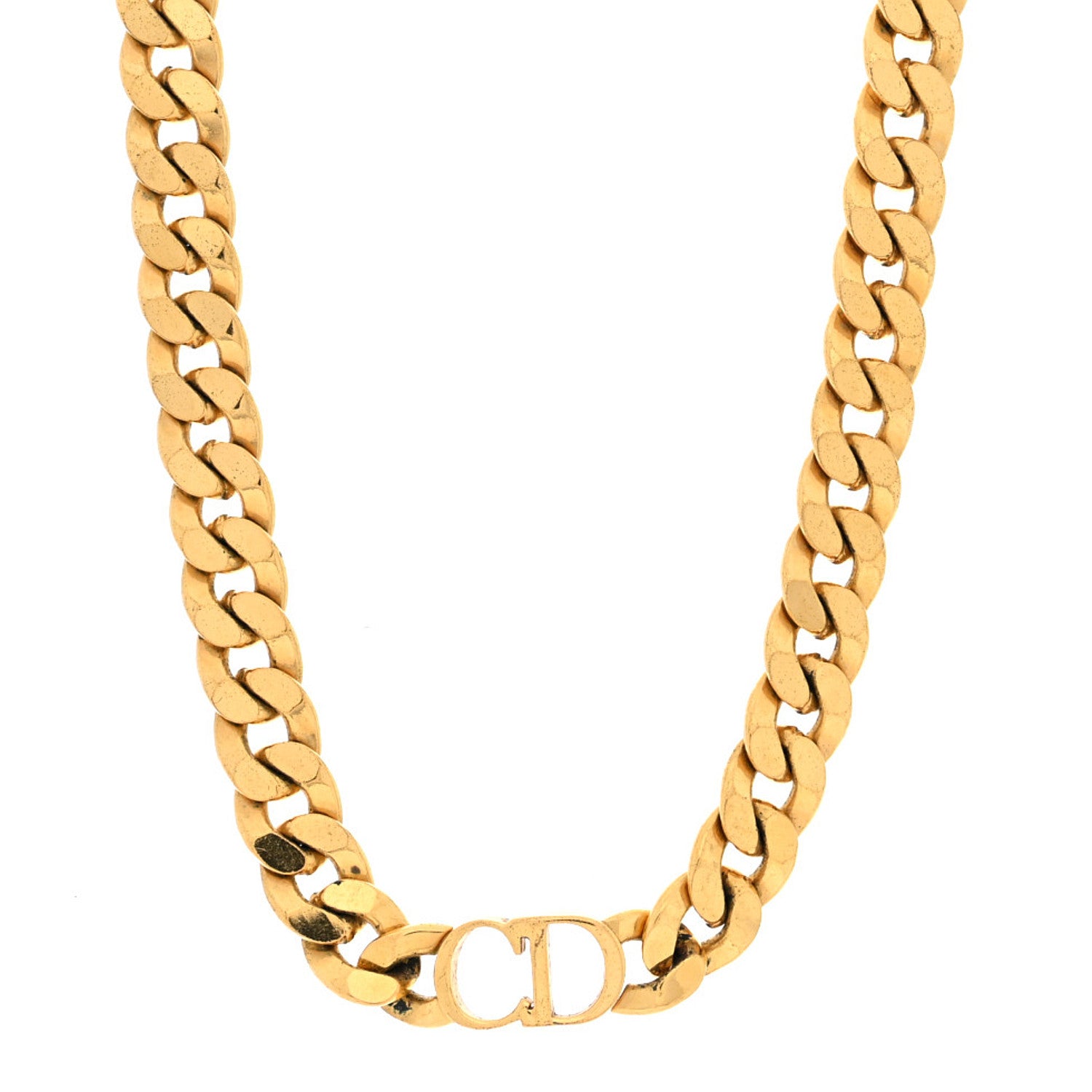 Christian Dior Metal Danseuse Etoile Chain Choker Necklace Gold 1 of 5