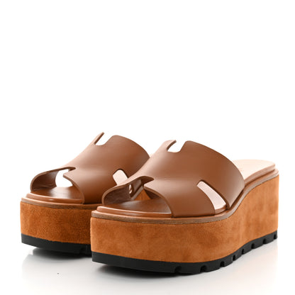 Hermes Calfskin Suede Eze 30 Sandals 35 Naturel 3 of 8
