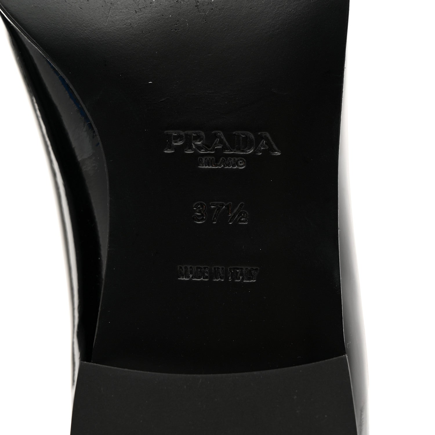 Prada Vernice Triangle Pointed Toe 25mm Loafers 37.5 Black 7 of 8