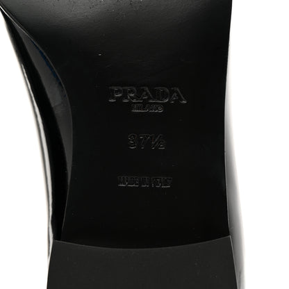 Prada Vernice Triangle Pointed Toe 25mm Loafers 37.5 Black 7 of 8