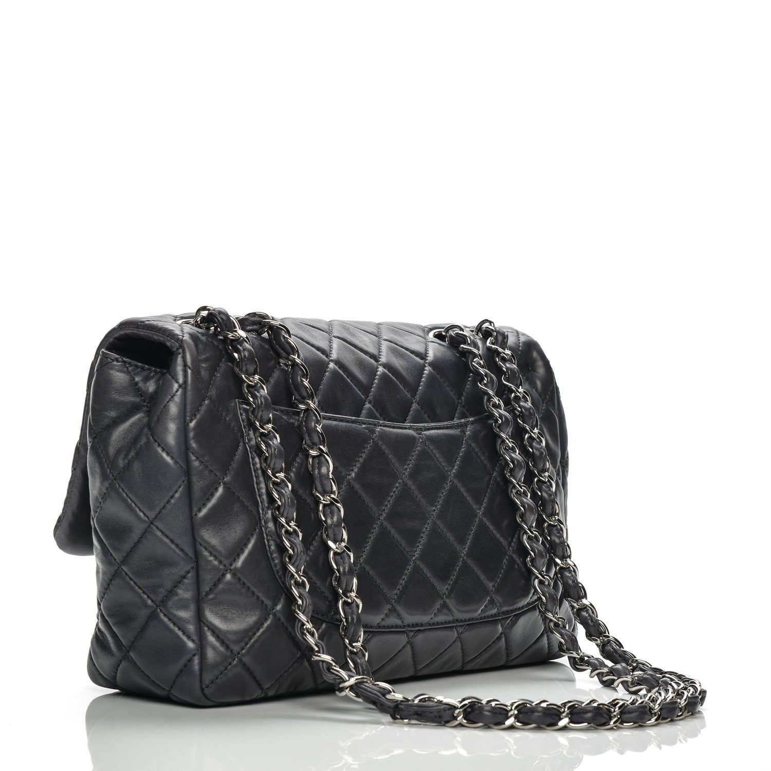Chanel Lambskin Quilted Jumbo Single Flap Grey 3 of 7