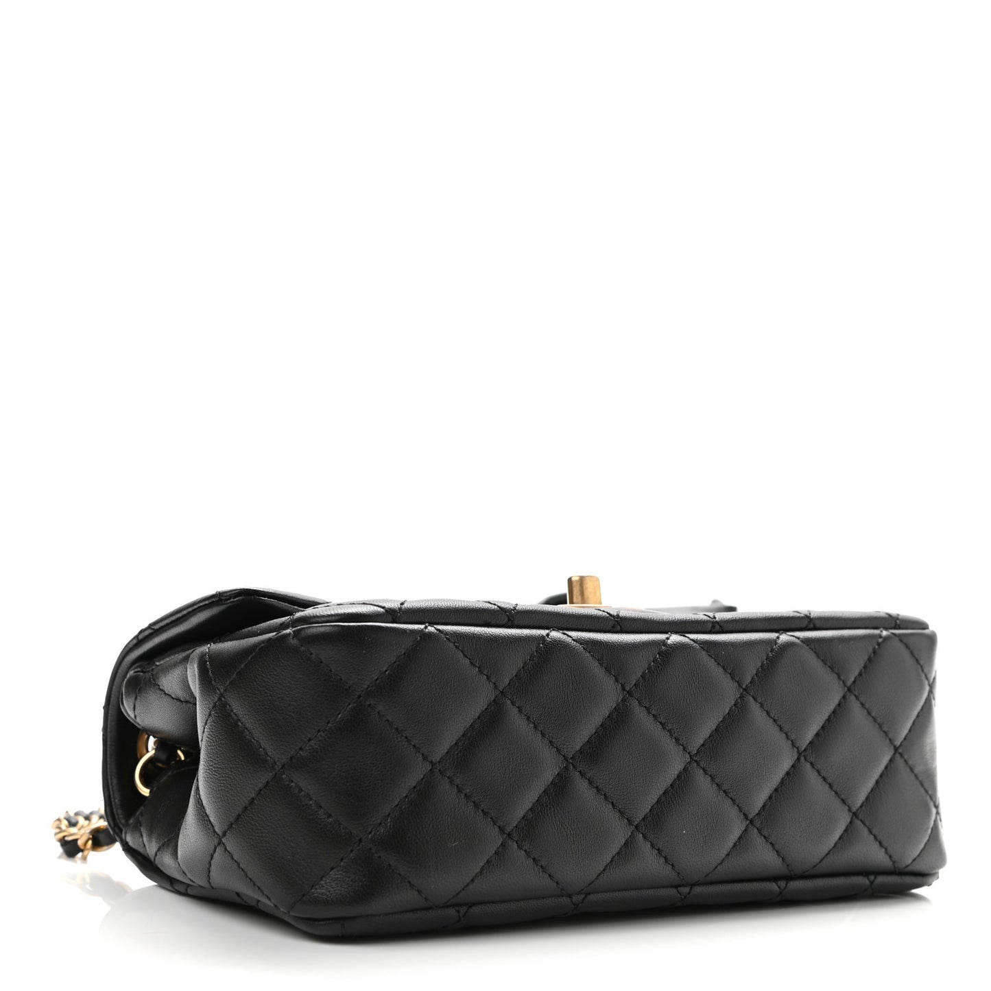 Lambskin Quilted Mini Romance Rectangular Flap Black
