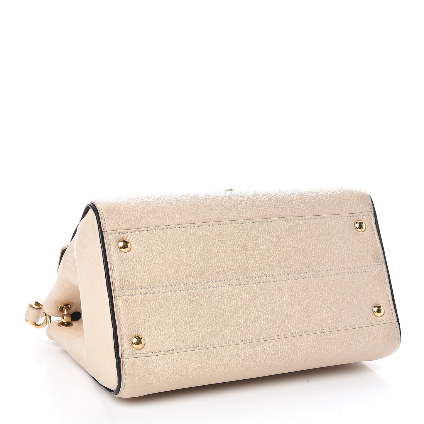 Grained Calfskin Monogram Double V Creme