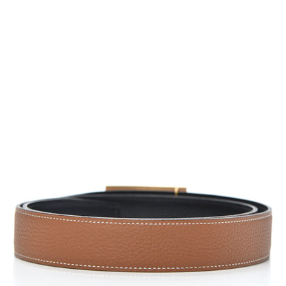 Hermes Swift Togo 32mm Collier De Chien CDC Belt 90 Black Gold 2 of 5