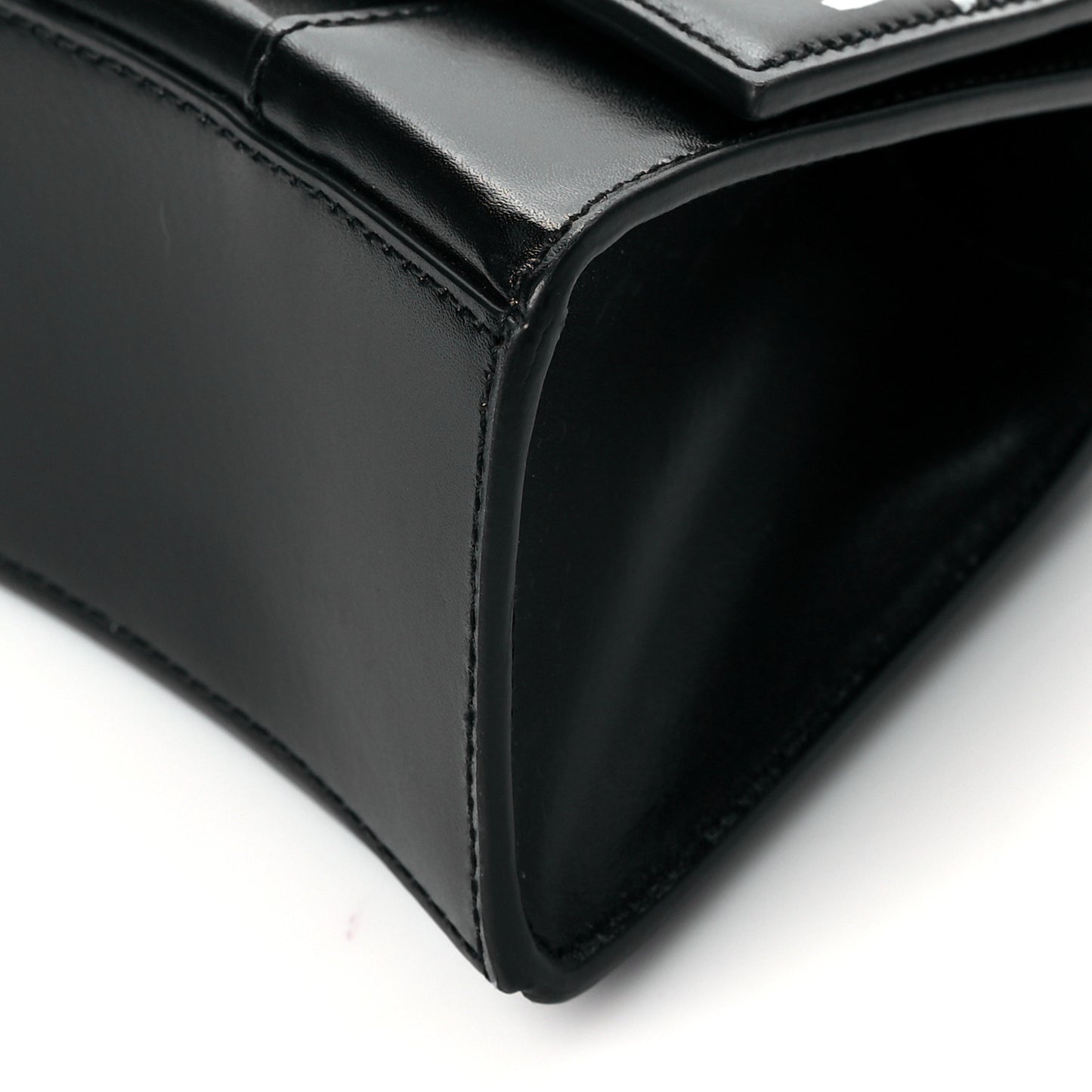 Box Calfskin Graffiti Logo Hourglass Top Handle Bag XS Black Silver