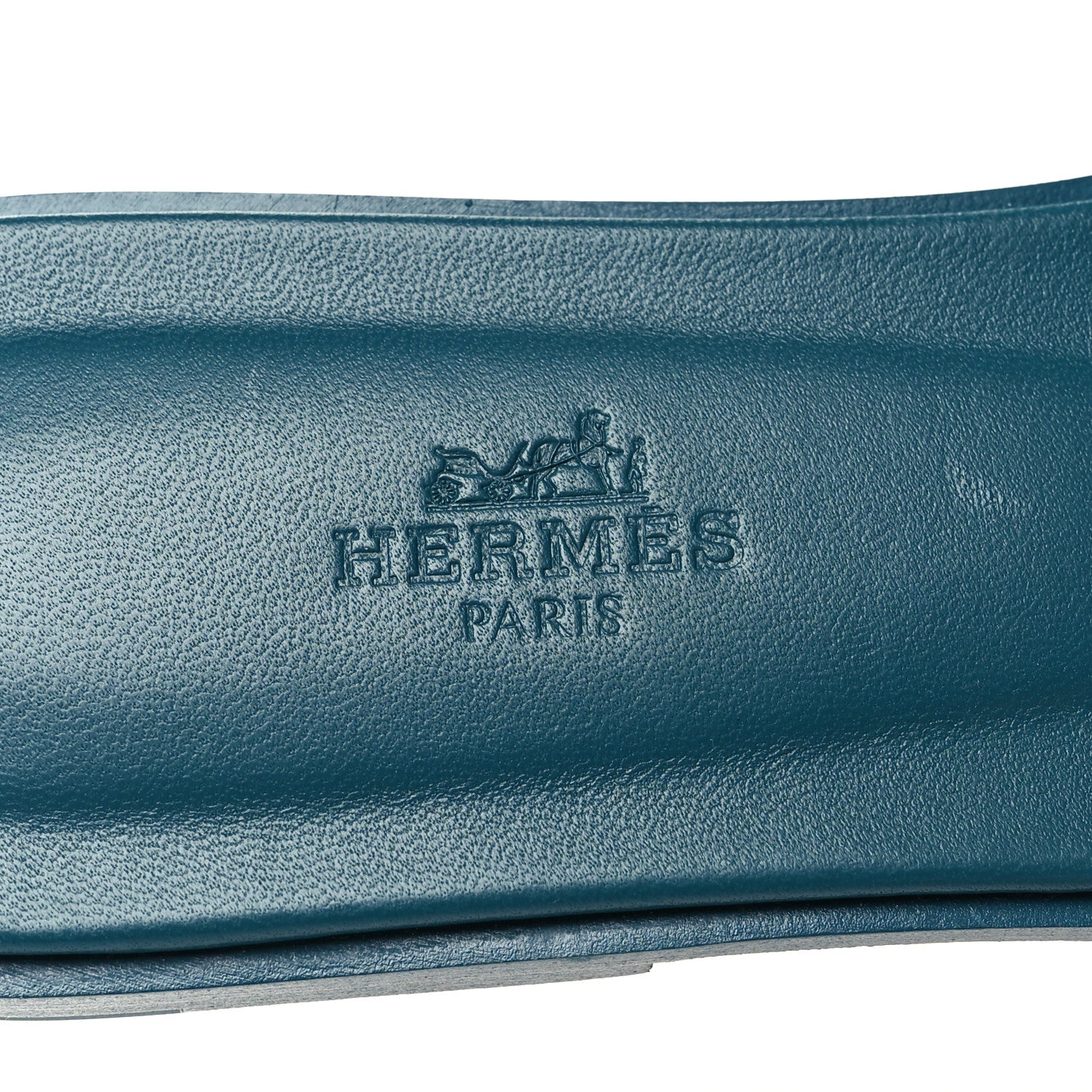 Hermes Calfskin Oran Sandals 38 Bleu Emeraude 8 of 9