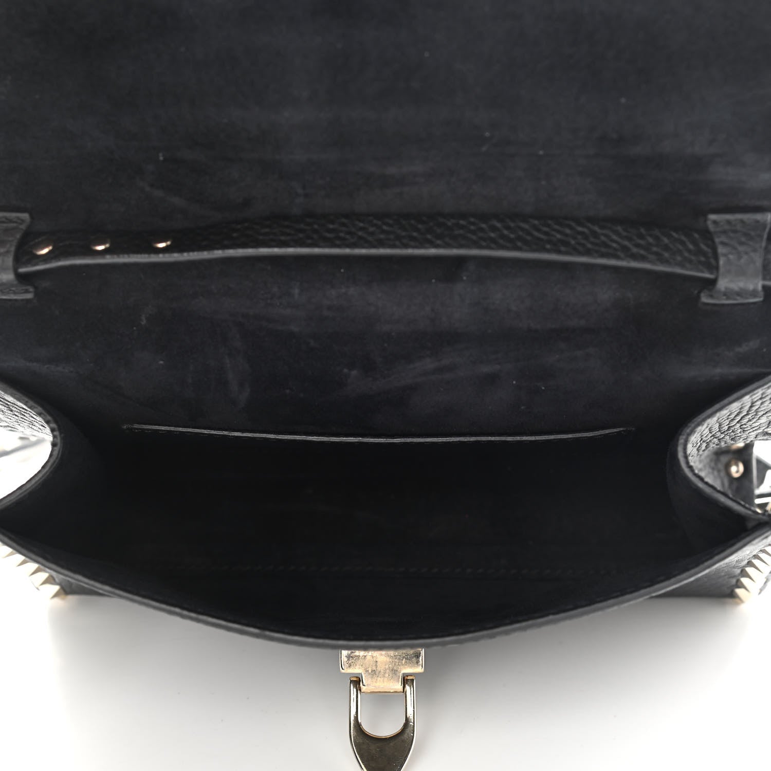 Valentino Garavani Pebbled Calfskin Medium Rockstud Flip Lock Crossbody Bag Black 5 of 13