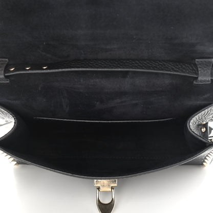 Valentino Garavani Pebbled Calfskin Medium Rockstud Flip Lock Crossbody Bag Black 5 of 13