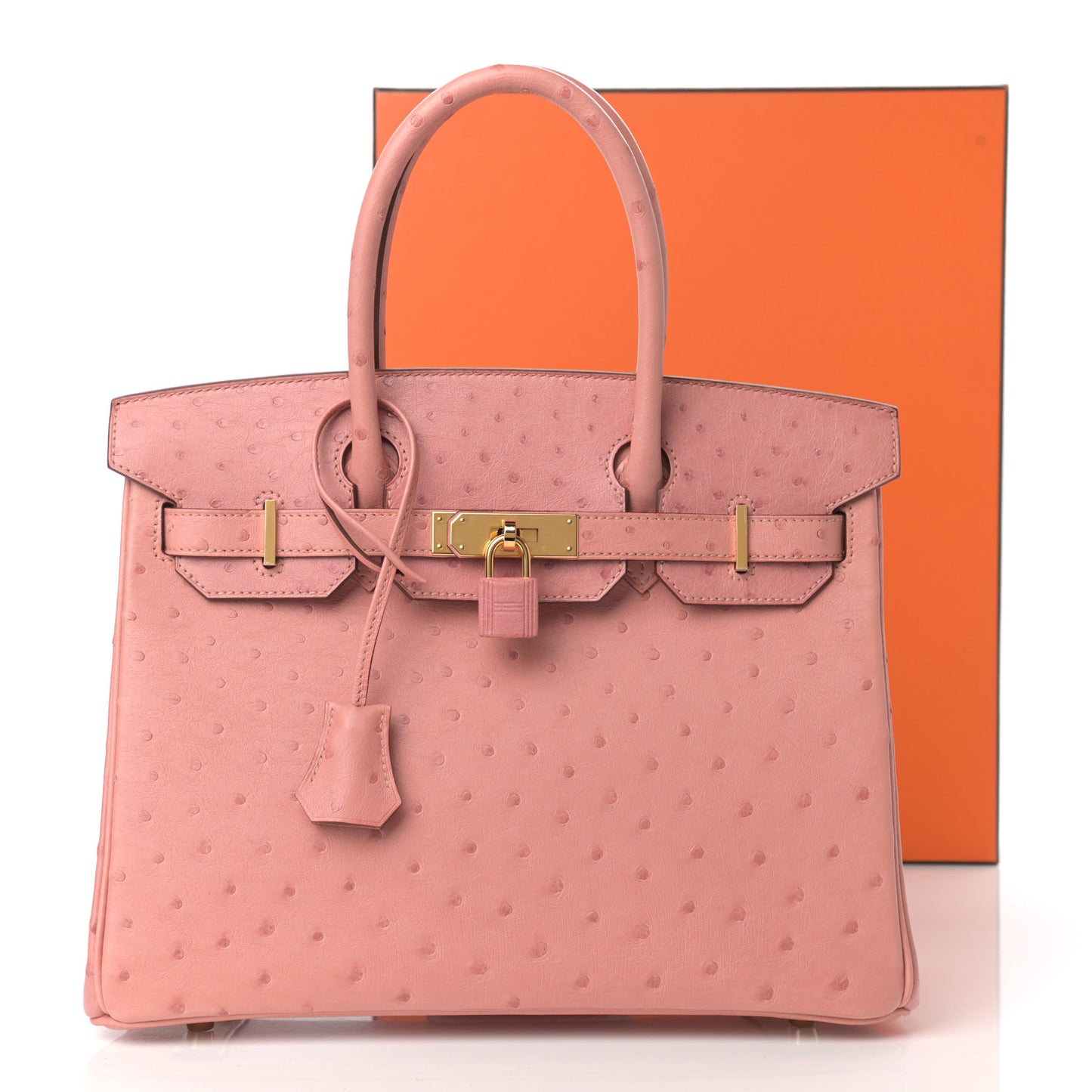 Ostrich Birkin 30 Terre Cuite