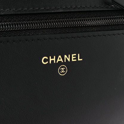 Chanel Caviar Camellia Embossed Wallet On Chain WOC Black 7 of 12