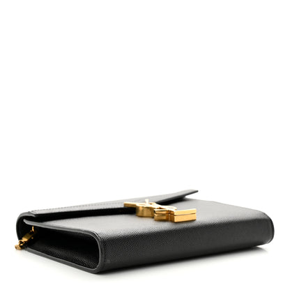 Saint Laurent Grain De Poudre Monogram Cassandra Chain Wallet Black 4 of 9
