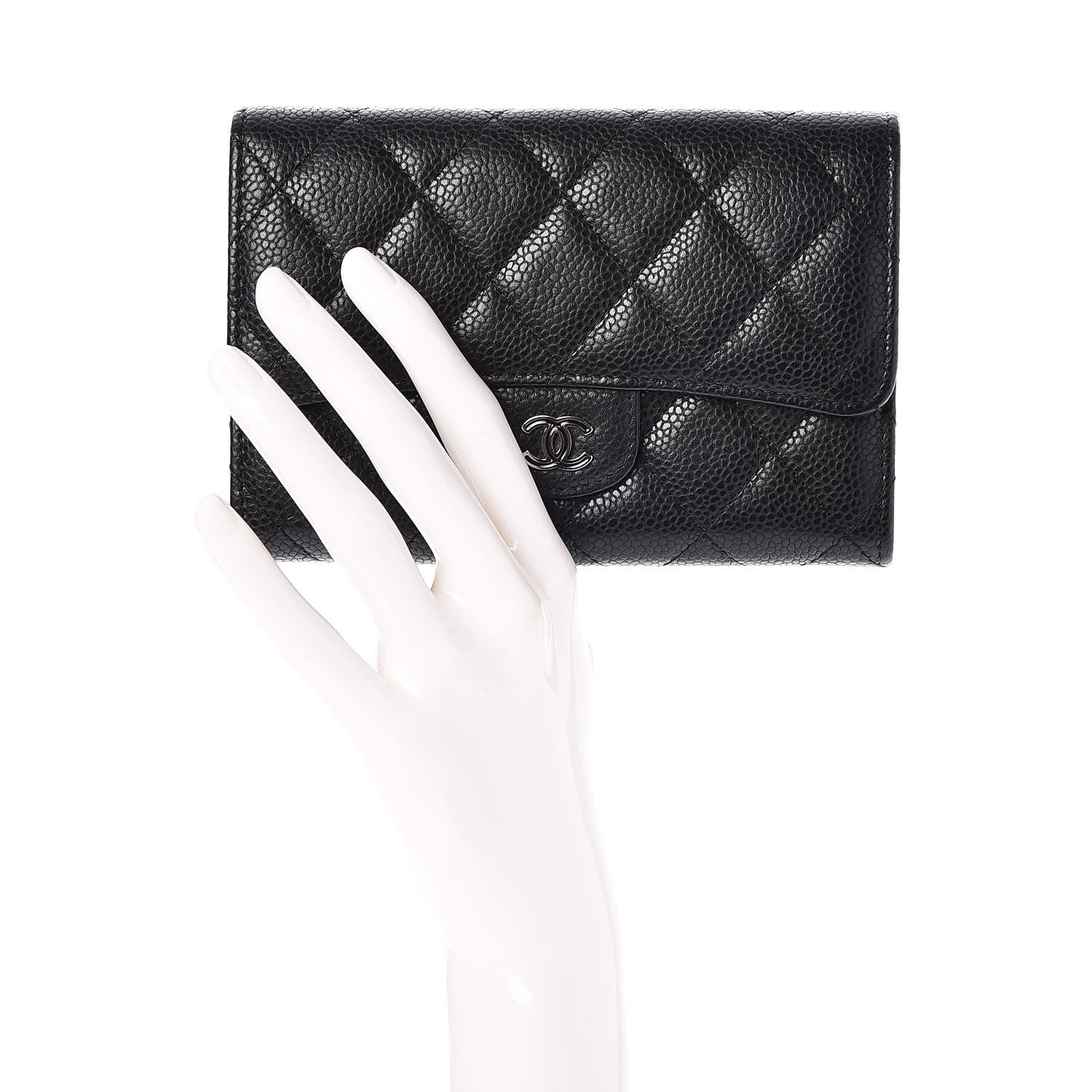 Chanel Caviar Quilted Small Flap Wallet Black 2 of 9
