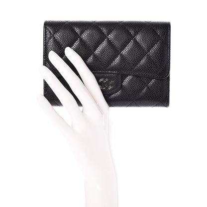 Chanel Caviar Quilted Small Flap Wallet Black 2 of 9