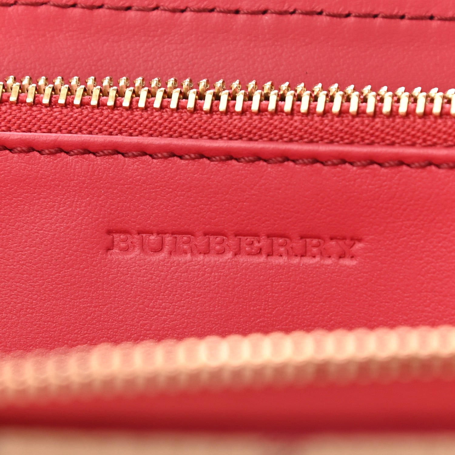Burberry Haymarket Check Large Ziggy Zip Around Wallet Red 6 of 7