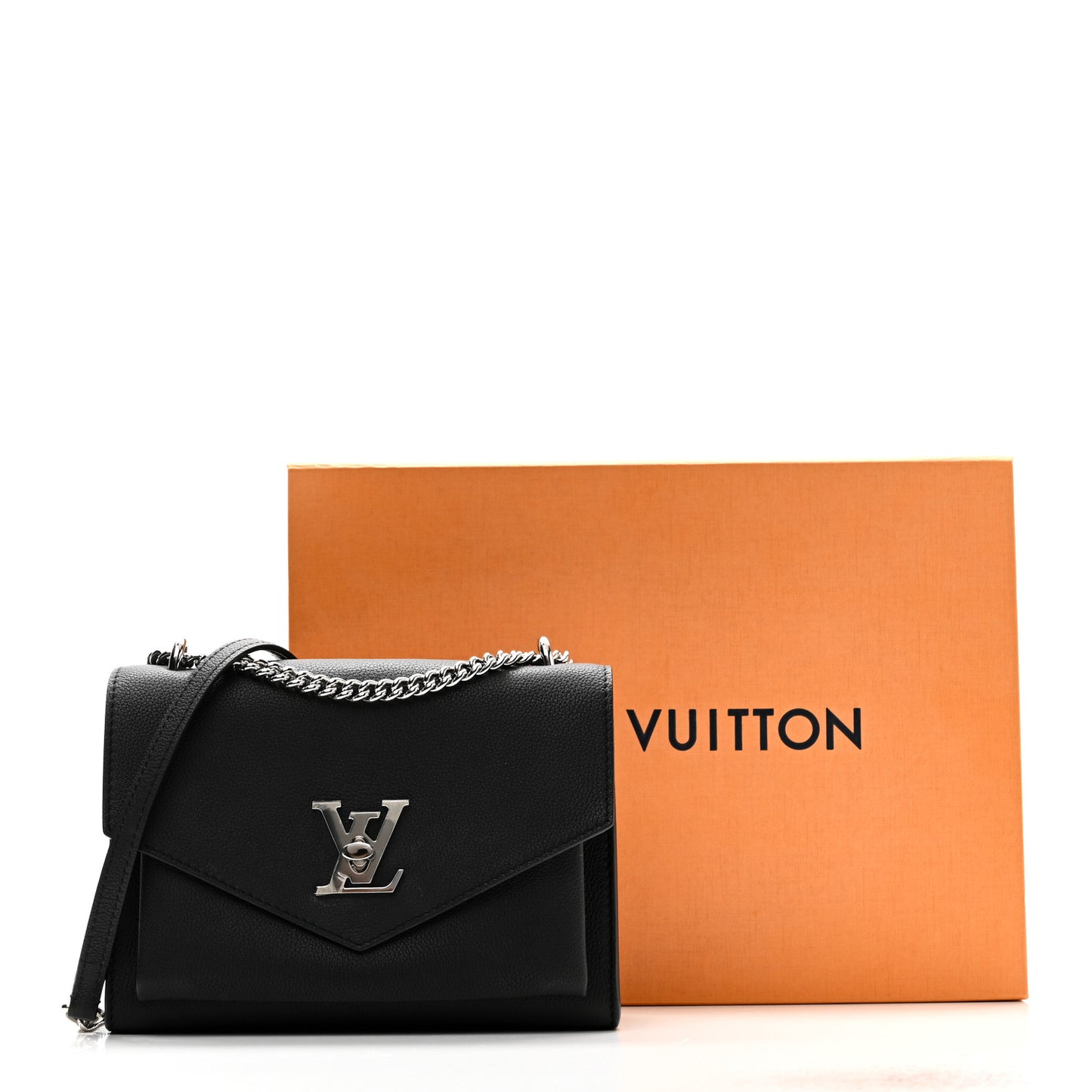 Soft Calfskin My Lockme Chain Bag BB Black