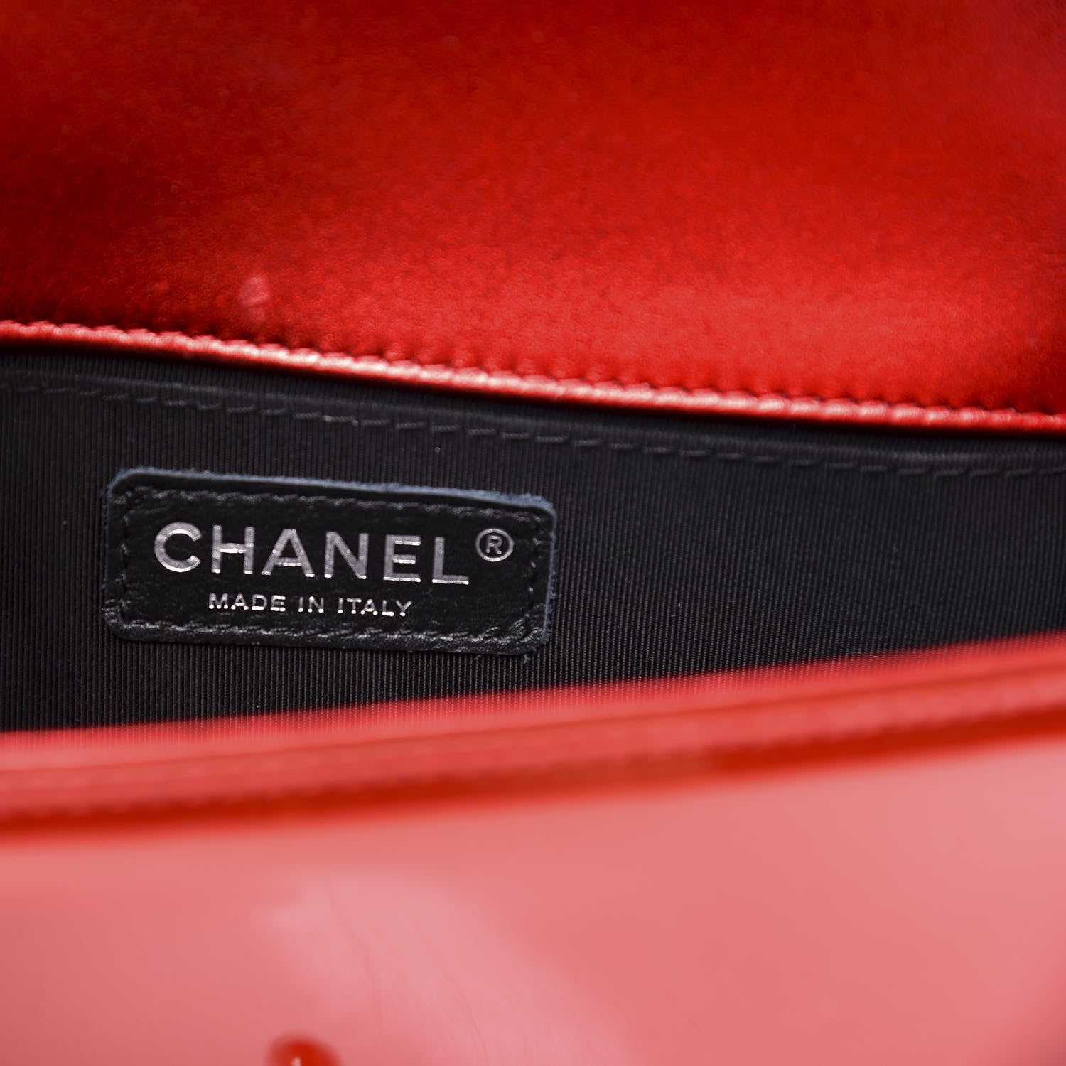Chanel Metallic Patent Calfskin Quilted Small Boy Flap Red 7 of 12