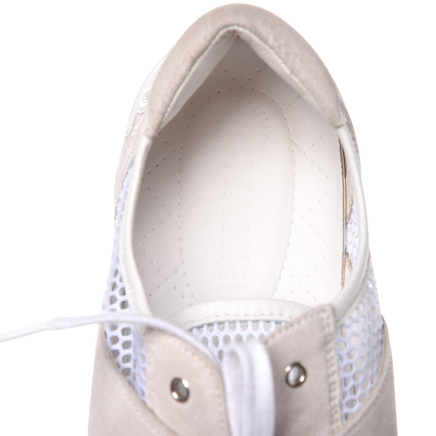 Chanel Fabric Mesh Suede Calfskin Sneakers 42 White 6 of 12