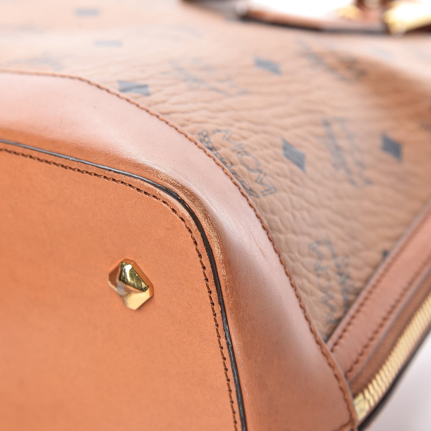 MCM Visetos Heritage Bowler Bag Cognac 25 of 27