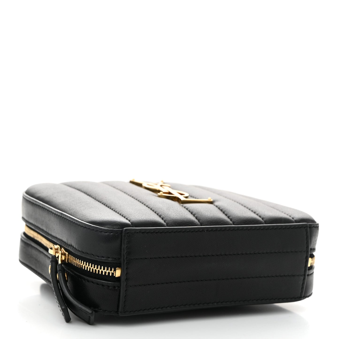 Lambskin Matelasse Vicky Monogram Belt Bag Black
