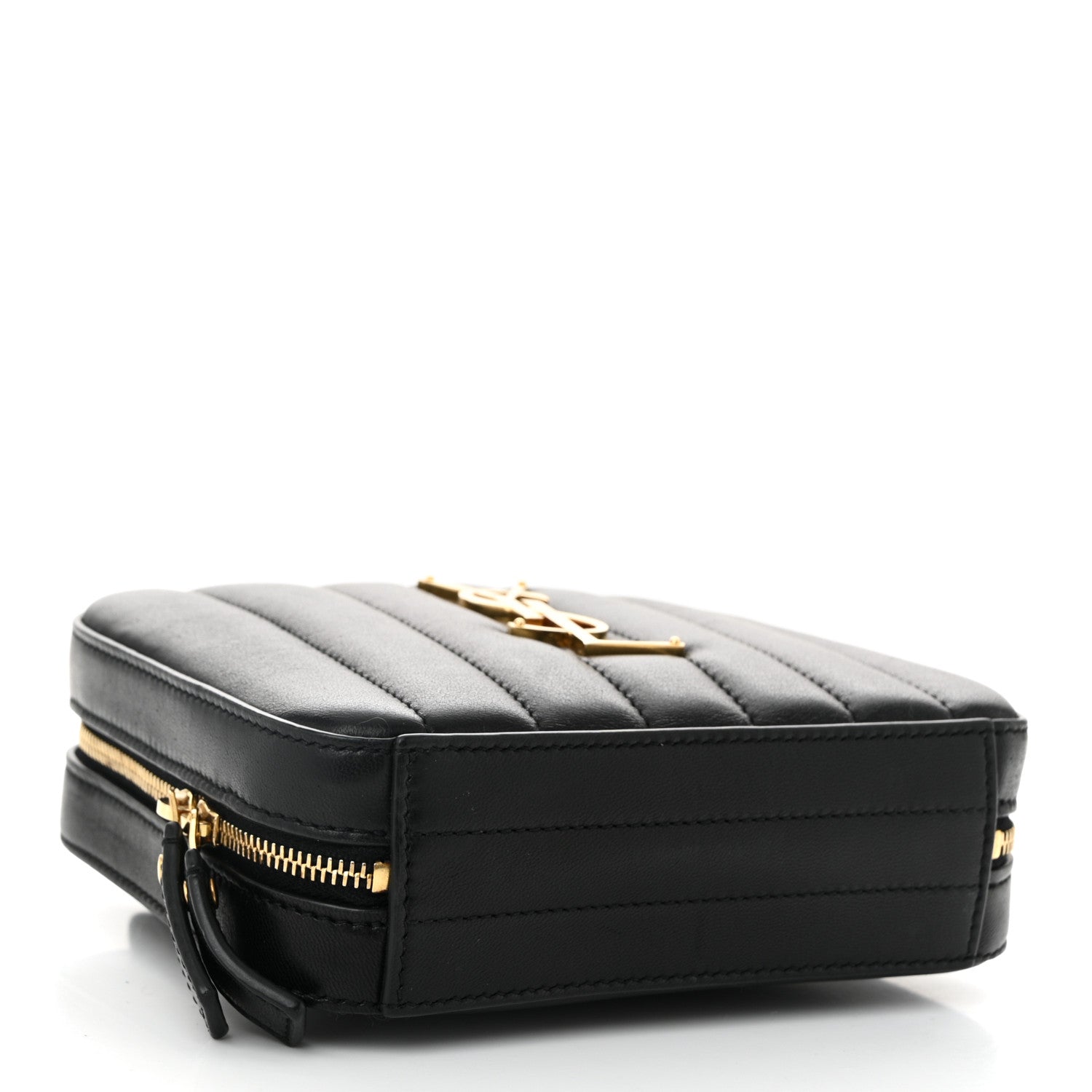 Saint Laurent Lambskin Matelasse Vicky Monogram Belt Bag Black 4 of 11