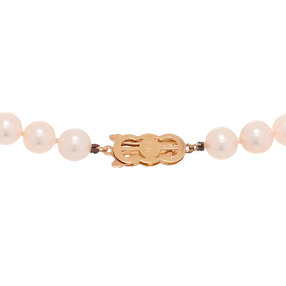 Mikimoto 18K Yellow Gold Akoya Cultured Pearl 7.5-8mm Strand Necklace 4 of 5