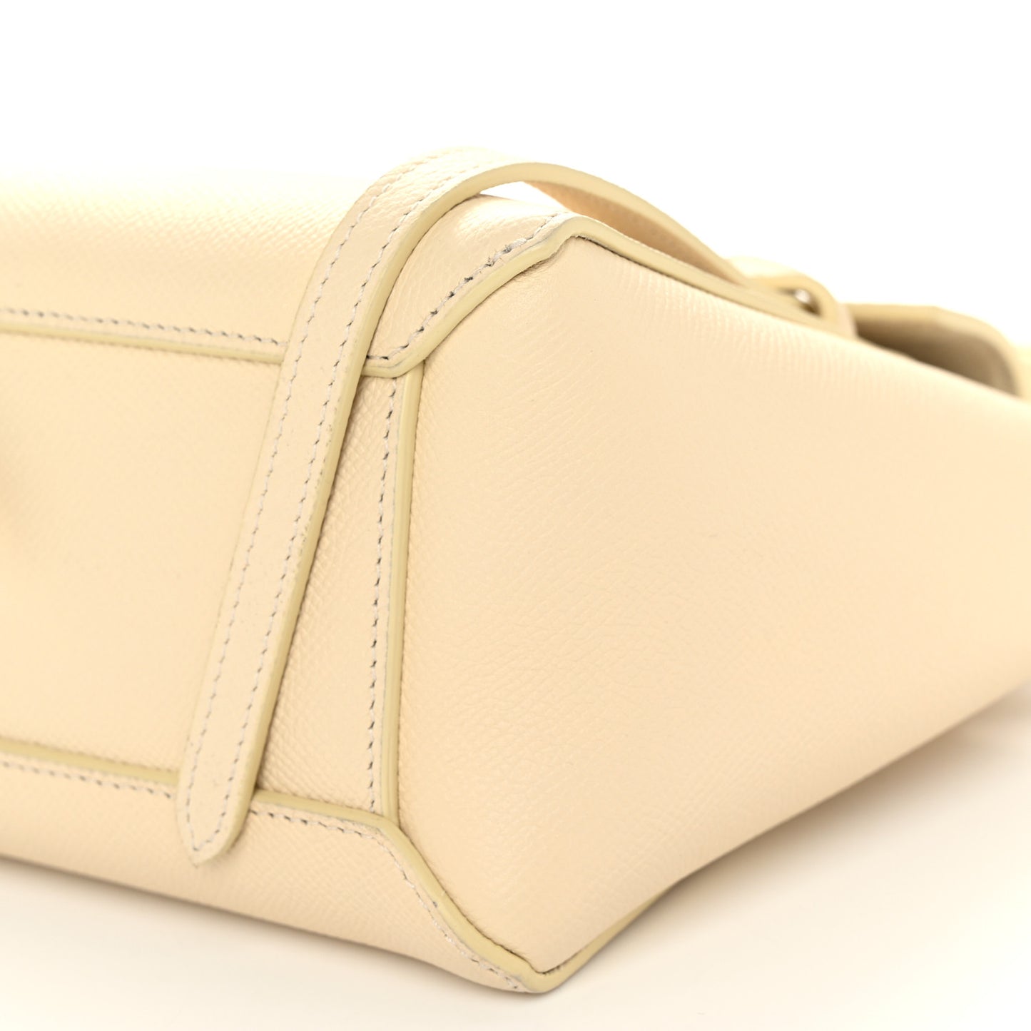 Grained Calfskin Nano Belt Bag Chalk