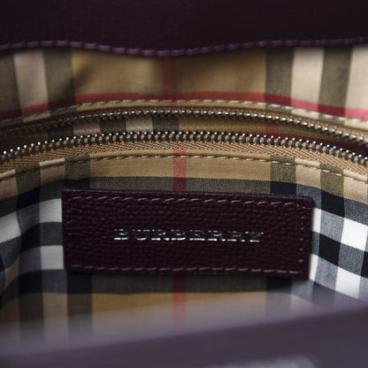 Burberry Grainy Calfskin House Check Small Banner Tote Mahogany Red 8 of 10