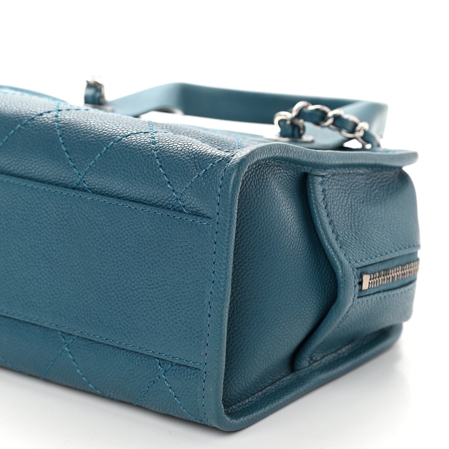 Caviar Quilted Deauville Bowling Bag Blue