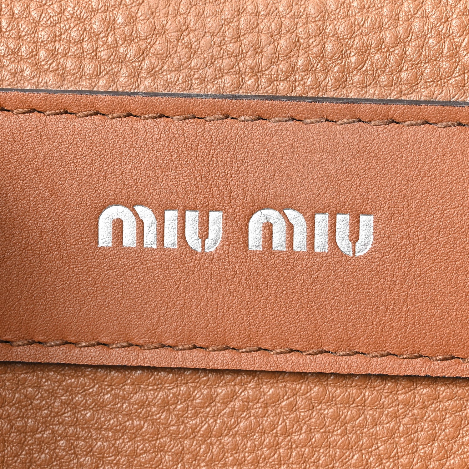 Miu Miu Vitello Daino Shopping Tote Cuoio 7 of 10